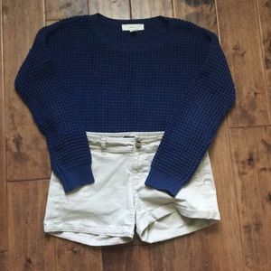 dark blue cropped sweater